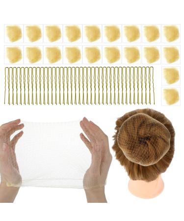 Abeillo Ballet Hair Net Hairnets for Dance Buns 20 Pcs 50 Cm Individual Package Invisible Hair Nets and 40 Pcs U Shaped Hair Pins Set for Women Girls Ballet Dancer Nurse (Beige) - Buy Online on GoSupps.com