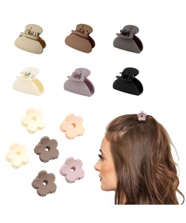 12Pcs Small Hair Claw Clips Flower Hair Clip Small Claw Clips Nonslip Hair Clamps Claw Hair Accessories for Girls Women Mini Claw Hair Clips Suitable for Women Girls(Random Color)