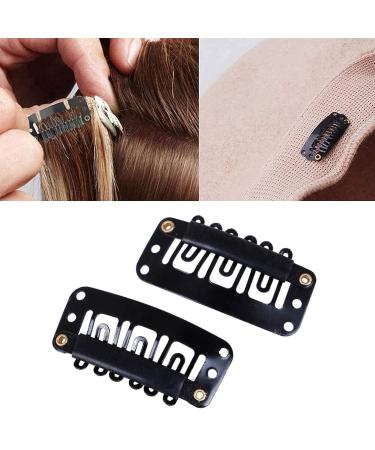 100 Metal DIY Wig Clips - U-Shaped Clip-In Extensions for Real Hair | 32mm Black Hair Extensions Clips - 100 Pieces - Buy Online on GoSupps.com