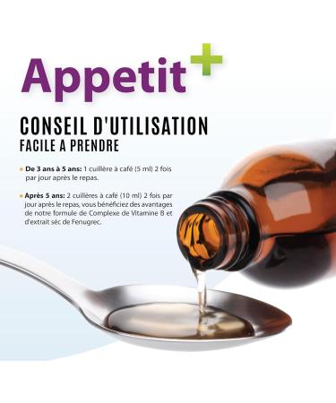 APPETIT+ Booster - Stimulates Appetite & Weight Gain | Fenugreek & B Vitamin Complex | Pleasant Cherry Taste | 100ml | Gluten Free - Buy Online on GoSupps.com