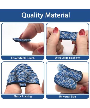 RIVIEVAL 12pc Finger Cots Set - Reusable Thumb Protector for Cut Resistance in Kitchen, Garden & Work - Non-Slip, Breathable Finger Guards (Blue) - Buy Online on GoSupps.com