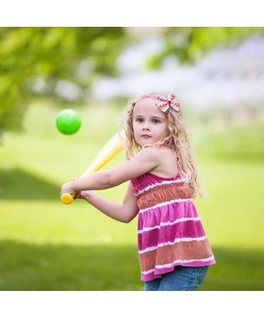 4PC Baseball Hair Bow Clips for Baby Girls Women 4 Inch White Softball Cheer Hair Accessories - Buy Online on GoSupps.com