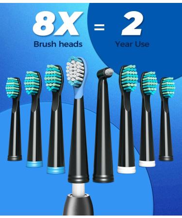 Electric Toothbrush for Adults - Travel Case 8 Brush Heads 40 000 VPM Deep Cleaning 5 Modes - 1 Pack (Gray) - Buy Online on GoSupps.com