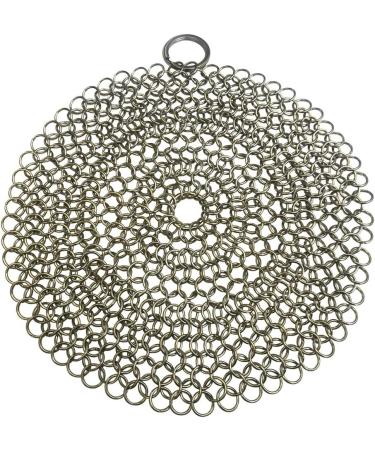 HOVhomeDEVP 316 Stainless Steel Cast Iron Cleaner - 7 Inch Chainmail Scrubber for Pre-Seasoned Pans, Dutch Ovens, and Skillets - Buy Online on GoSupps.com