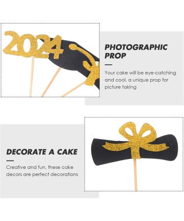 UPKOCH 24 Pcs Graduation Cake Toppers Graduation Cupcakes Picks 2024 Congrats Grad Cake Decor Graduation Party Decorations - Buy Online on GoSupps.com