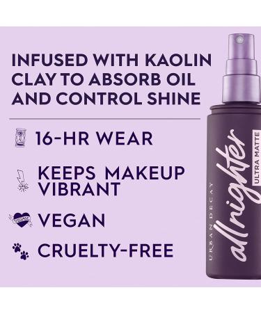 Urban Decay All Nighter Ultra Matte Setting Spray - 16-Hour Makeup Finishing Mist for Oily Skin - Oil & Shine Control - 4 Fl Oz - Buy Online on GoSupps.com