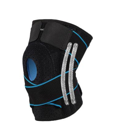 BODIVITALS Knee Brace for Women & Men | Adjustable Knee Brace for Women | Knee Compression Sleeve for Knee Pain Relief | Knee Brace with Side Stabilizers | Knee Support for Weightlifting (Blue) Universal Blue