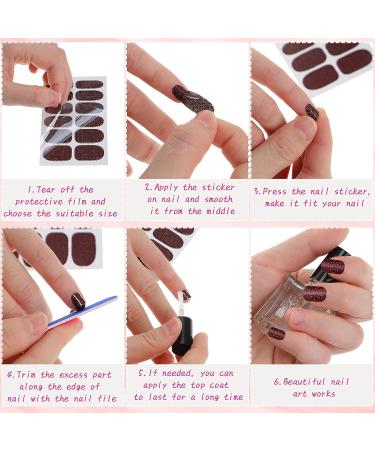 220-Piece 3D Rhinestone Toe Nail Polish Strips - Self-Adhesive Full Wraps with Nail Files | 10 Styles for Women and Girls - Buy Online on GoSupps.com