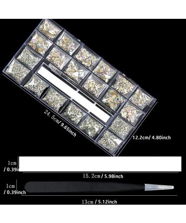 4880Pcs AB Crystal Nail Rhinestones Set - Multi-Shapes Round Beads Flatback Glass Gems for Nail Art, DIY Crafts & Jewelry - S1-AB Color - Buy Online on GoSupps.com