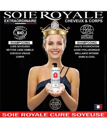 Organic Royal Silk Shampoo 1000 ml Hydration Smoothing Intense Shine Silk Proteins Fleur de Lys Royal Regenerating Hair Face Body Vitamins EF Alcohol-free Certified Organic - Buy Online on GoSupps.com