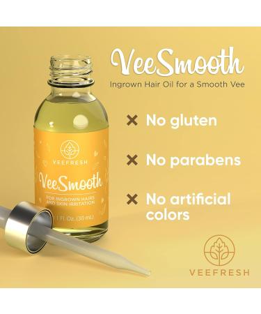 VeeFresh VeeSmooth Ingrown Hair Oil - Gentle Treatment for Smooth, Soft Skin - Bikini Area Razor Bump Relief - Calming Serum for All Skin Types - 1oz - Buy Online on GoSupps.com