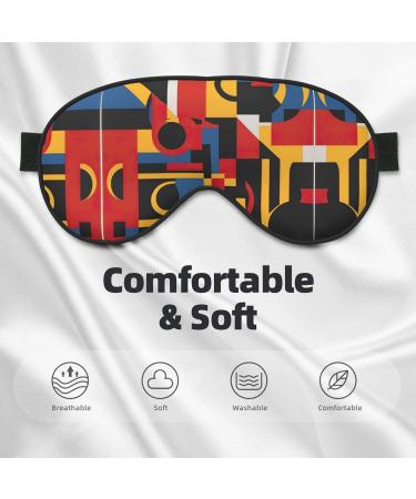 Shop Unisex Sleep Eye Mask - Comfortable Red Yellow Blue Black Print for Travel Yoga & Shift Work - Buy Online on GoSupps.com