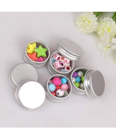24-Pack Camelize Aluminum Empty Jars - 5ml Travel Cream Containers with Stickers for Lip Balm Lotion Cream Masks Mini Candles & Cosmetics - Silver - Buy Online on GoSupps.com