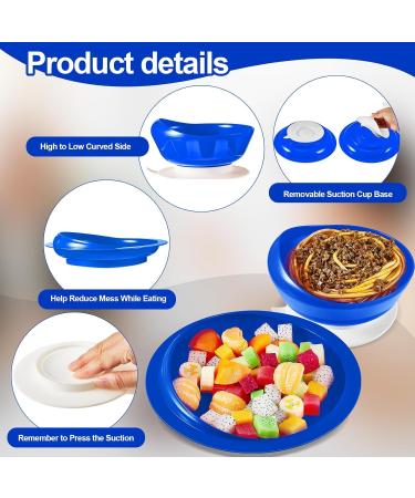 Spill Proof Scoop Plate Dish for Disabled Elderly Adults and Handicapped Gadgets from Parkinsons Blind People Dementia Stroke or Tremors(3 Set) - Buy Online on GoSupps.com