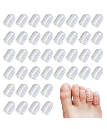 INBOLM Silicone Toe Protector 40PCS Clear Toe Cover Breathable Gel Toe Caps Anti-Friction Toe Protectors for Women Men Gel Toe Separators for Shoes for Cushions Corns Blisters Calluses Transparent
