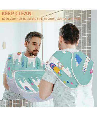 Cute Alpacas Beard Bib Apron for Men | Waterproof Hair Catcher & Grooming Cape with Suction Cups | Perfect Gifts for Shaving & Trimming - Buy Online on GoSupps.com