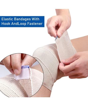 Elastic Bandage Wrap 6 Pack - Latex Free 4" Compression Bandages for Sprains & Injuries | International Shipping Available - Buy Online on GoSupps.com