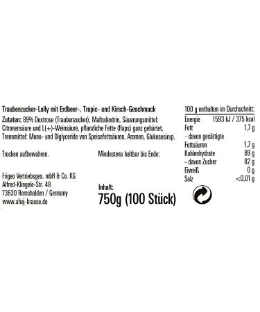 Frigeo Glucose Lollies - Strawberry Tropic & Cherry Flavors | 100 Pieces - 750g Bucket | International Shipping Available - Buy Online on GoSupps.com