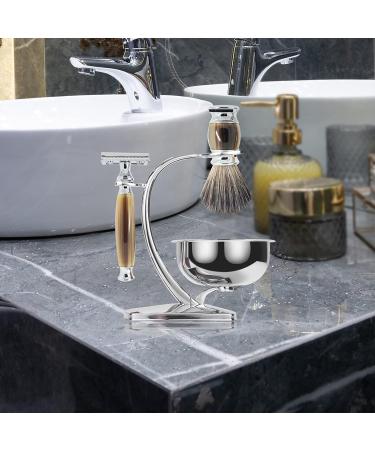 Premium Straight Razor Shaving Kit for Men | Luxury Wet Shaving Brush & Bowl Set | Perfect Father's Day Gift with Soap Stainless Steel Bowl Stand & Double Edge Safety Razor - Buy Online on GoSupps.com