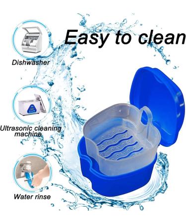 Denture Case Orthodontic Dental Retainer Box False Teeth Storage Container Dentures Container with Filter for Home & Travel Blue2 - Buy Online on GoSupps.com