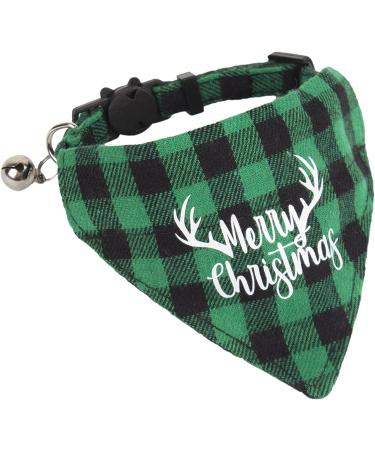 ADOGGYGO Christmas Cat Collars 2 Pack with Bell - Adjustable Bandana Collar in Red Green Plaid for Cats Kittens - Buy Online on GoSupps.com