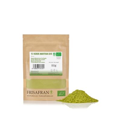 FRISAFRAN | Th Matcha en poudre Bio 50g | Vert | The Matcha | th 100% Biologique | Minceur | Drainage | Qualit C r monielle | The Pour Maigrir | Th Vert Matcha | Naturel | Smoothies-Boissons