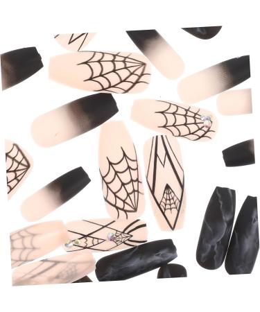 Didiseaon 1 Set Halloween fake nails spider web stick on nail coffin manicure nails halloween nails 4th of july press on nails halloween nail art false nails patch abs nail stickers woman - Buy Online on GoSupps.com
