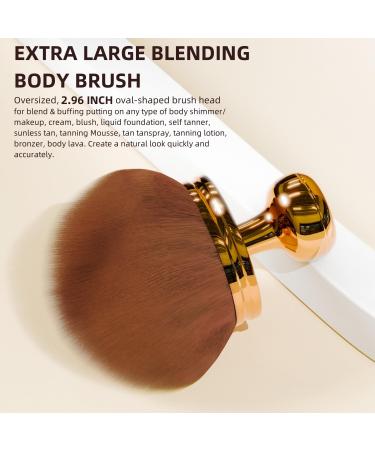 Self Tanner Brush - XL Kabuki Brush for Flawless Body & Face Tanning | Blend & Blur Makeup Tool in Rose Gold - Buy Online on GoSupps.com