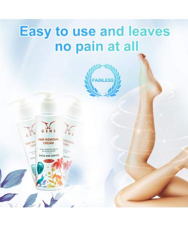 Painless Hair Removal Cream for Women and Men - Gentle Depilatory for Body & Private Parts | JC Gens Soothing Formula - Buy Online on GoSupps.com