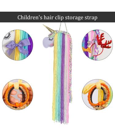 ZSMJAER Hair Clip Storage for Girls Unicorn Hair Clip Holder Rainbow Yarn Tassel Organiser Hair Accessories Unicorn Theme Party Decoration - Buy Online on GoSupps.com