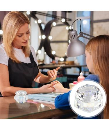 Minkissy Nail Art Crystal Cup Stained Glass Nail Polish Glass Cup Transparent Nail Polish Nail Polish Glass Container Cream Nail Gel Polish Nail Polish Glass Jar Large Big Diamond As Shown - Buy Online on GoSupps.com