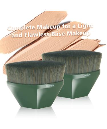 Flat Top Kabuki Foundation Brush - Blending Liquid & Powder with Bonus Case (Green) - Buy Online on GoSupps.com