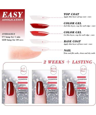 39 Pcs Gel Nail Polish Set - 36 Colors UV LED Soak Off Nail Gel Kit with Glossy & Matte Top Coat - Popular Nail Art Colors - Buy Online on GoSupps.com