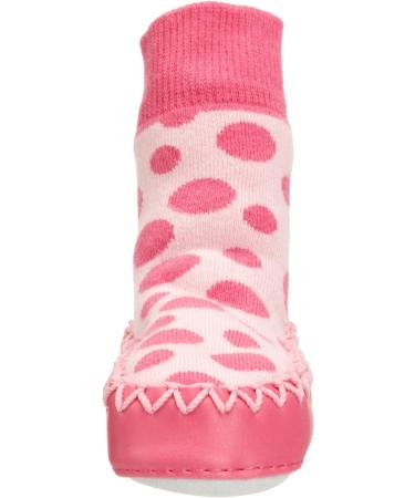 Mocc Ons Pink Spot Slipper Socks | Size 12-18 Months | Moccasin Style - Buy Online on GoSupps.com