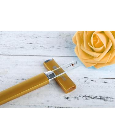 G.Liane Glass Manicure File with Genuine Qualified Crystals Shape and Smooth Nail File Tool with Case Best for Gentle & Safe Nail Care Kit for Beautiful Fingernails (Gold Cross) - Buy Online on GoSupps.com