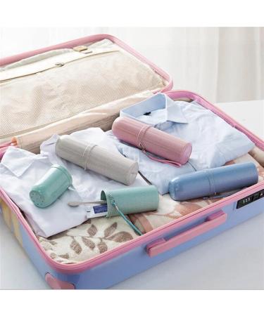 Digjobk Blue Wheat Straw Travel Toothbrush Mug | Portable Wash Cup & Toothpaste Storage Box - Buy Online on GoSupps.com