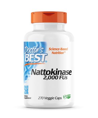 Doctor's Best Nattokinase 2 000 FU 270 Vegan Capsules Lab Tested Gluten Free Vegetarian