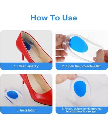 WLLHYF Gel Heel Cups - Plantar Fasciitis Inserts for Women Men - Shock Absorbing Comfort Insoles - S(10.5cm) - Buy Online on GoSupps.com