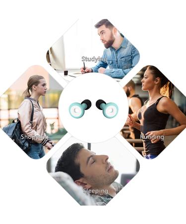 Super Soft Reusable Flexible Ear Plugs for Sleeping - 28dB Noise Cancelling - Ideal for Work, Study, Swimming, Motorcycle - Includes 6 Silicone Ear Tips - Blue/Black - Buy Online on GoSupps.com