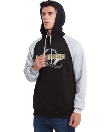 RZUO Mens City Classic Football Embroidery Pullover Hoodie - Black (Medium) - Buy Online on GoSupps.com