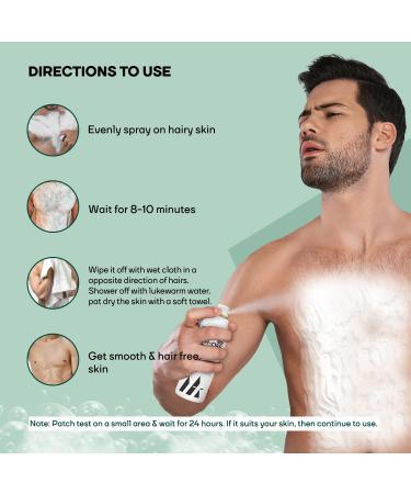 MO UNTAINOR Hair Removal Cream Spray for Men - Painless & Safe 200ml | Remove Hair from Chest Back Arms Legs & Underarms - Buy Online on GoSupps.com
