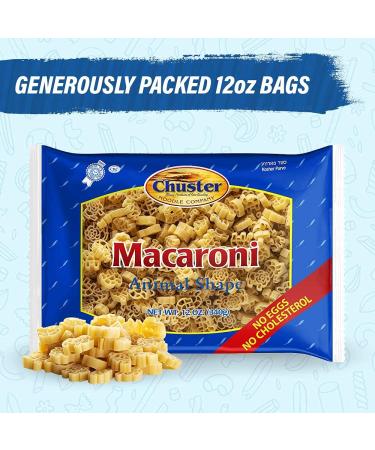 Chuster Animal Shaped Pasta Noodles - Kids Fun Zoo Animals Enriched Shapes - 3-Pack (12oz) Bulk - Vegan, Non-GMO, Kosher Pareve - Cooks in 10 Minutes - Buy Online on GoSupps.com