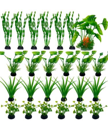 Buy Lancare 25 PCS Green Plastic Aquarium Plants - Artificial Aquatic Decoration Set for Stunning Fish Tanks - Buy Online on GoSupps.com