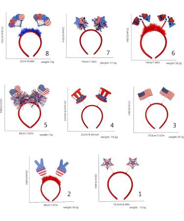 amangul 4th July Hair Hoop Headwear for Independence Day Headband Flags Head Boppers Theme Independence Day(Silver Five Pointed) - Buy Online on GoSupps.com