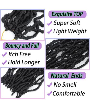 24 Faux Locs Crochet Hair Soft Locs for Butterfly Style - 8 Packs 24 Inch 1B Color - Buy Online on GoSupps.com