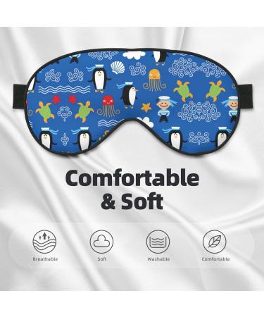 Penguin Turtle Print Unisex Sleep Eye Mask | Soft Comfort Eye Shade for Travel Yoga & Shift Work - Buy Online on GoSupps.com