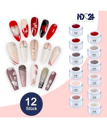 12 x NUDE LOVER Gel Nail Color Set - Made in Germany | International Shipping - 5ml Color Effect Gels - Buy Online on GoSupps.com