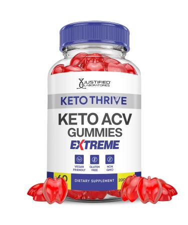 Keto Thrive Keto ACV Gummies Extreme 2000MG Keto Thrive Keto Gummies Apple Cider Vinegar Formulated with Pomegranate Beet Juice Powder B12 Vegan Non GMO 60 Gummys 60 Count (Pack of 1)