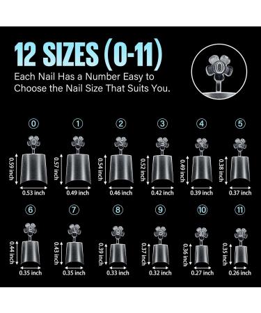 TOMICCA Short Coffin French Edge Nail Tips - 240pcs Half Cover False Nails - Natural Matte Acrylic Extensions - 15 Sizes Salon Quality Artificial Nails - Buy Online on GoSupps.com