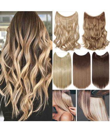 Hair part extensions hair extension A breath of a breath of hair sealing with invisible wire wire in hairpiece 40cm curly medium 16 "curly medium brown